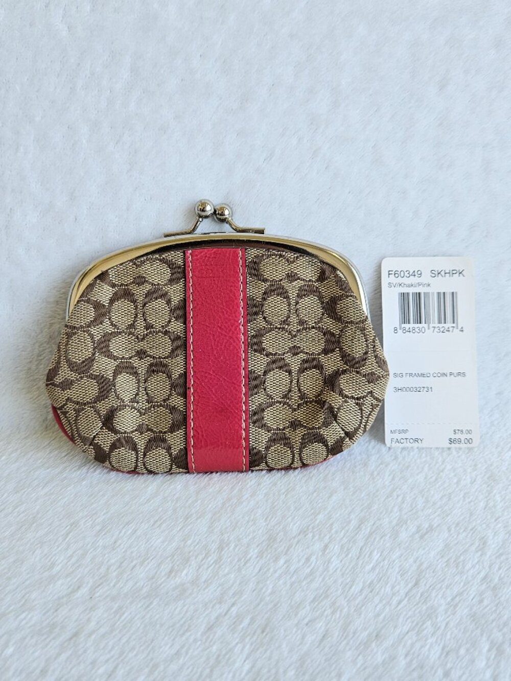 Vintage Coach Y2K Signature C Coin Pouch Framed Kiss-lock Purse